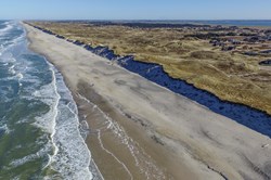 Luftfoto af stranden ved Hvide Sande