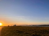 Venøsund færgen i solnedgang