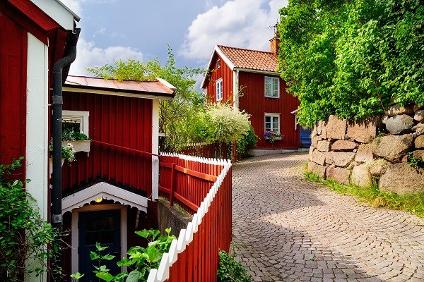 Røde huse i Vimmerby